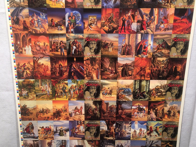 Larry Elmore Fantasy Art Trading Cards UNCUT 100 CARD SHEET Poster Size FPG   - TvMovieCards.com