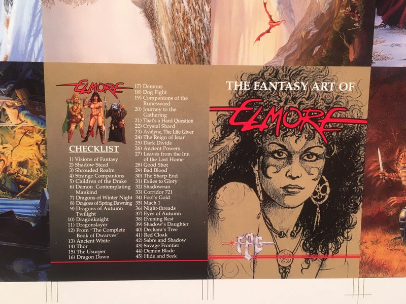 Larry Elmore Fantasy Art Trading Cards UNCUT 100 CARD SHEET Poster Size FPG   - TvMovieCards.com