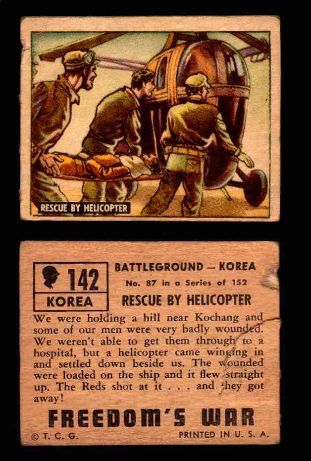 1950 Freedom's War Korea Topps Vintage Trading Cards You Pick Singles #101-203 #142  - TvMovieCards.com
