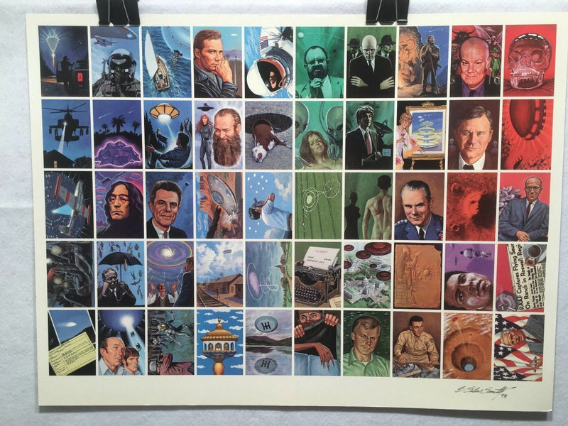 Dark Horse Presents UFO Trading Cards UNCUT 50 CARD SHEET Signed Poster Size   - TvMovieCards.com