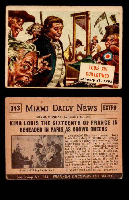 1954 Scoop Newspaper Series 2 Topps Vintage Trading Cards U Pick Singles #78-156 143   Louis XVI Guillotined  - TvMovieCards.com