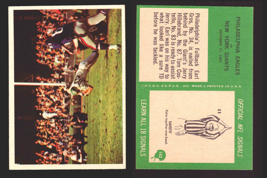 1966 Philadelphia Football NFL Trading Card You Pick Singles #100-196 VG/EX 143 Eagles Play: Earl Gros  - TvMovieCards.com