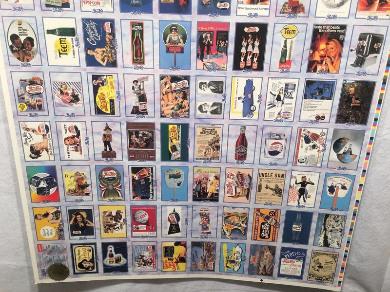 Pepsi Cola Series Two 2 Trading Cards Uncut 100 Card Sheet Poster Size 1995 Dart   - TvMovieCards.com