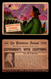 1954 Scoop Newspaper Series 2 Topps Vintage Trading Cards U Pick Singles #78-156 144   Franklin's Famous Experiment  - TvMovieCards.com