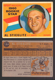 1960 Topps Baseball Trading Card You Pick Singles #1-#250 VG/EX 144 - Al Stieglitz RS RC  - TvMovieCards.com