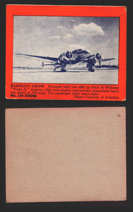 1940 Zoom Airplanes Series 2 & 3 You Pick Single Trading Cards #1-200 Gum 146 Barkley-Grow  - TvMovieCards.com