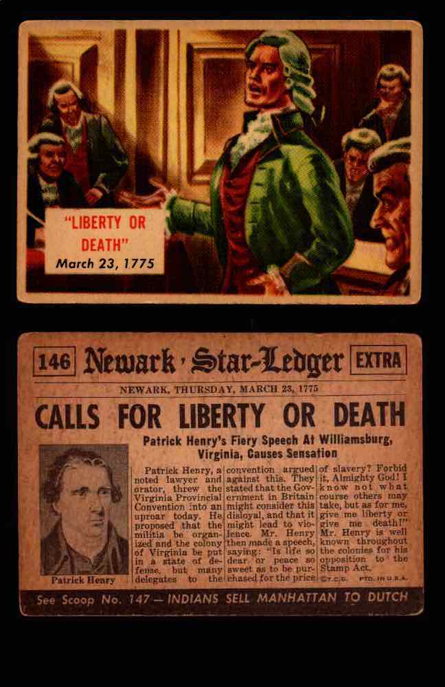 1954 Scoop Newspaper Series 2 Topps Vintage Trading Cards U Pick Singles #78-156 146   Liberty or Death  - TvMovieCards.com