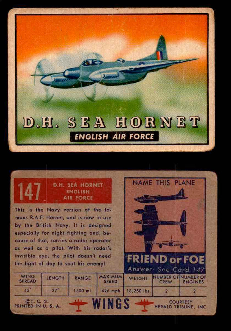 1953 Wings Topps TCG Vintage Trading Cards You Pick Singles #101-200 #147  - TvMovieCards.com