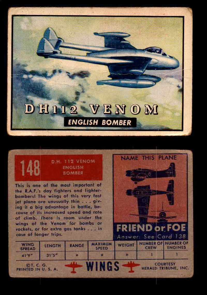 1953 Wings Topps TCG Vintage Trading Cards You Pick Singles #101-200 #148  - TvMovieCards.com