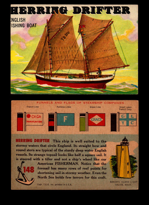 Rails And Sails 1955 Topps Vintage Card You Pick Singles #1-190 #148 Herring Drifter  - TvMovieCards.com