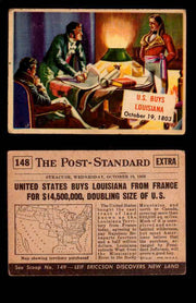 1954 Scoop Newspaper Series 2 Topps Vintage Trading Cards U Pick Singles #78-156 148   U.S. Buys Louisiana  - TvMovieCards.com