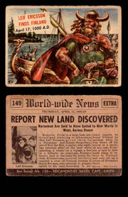 1954 Scoop Newspaper Series 2 Topps Vintage Trading Cards U Pick Singles #78-156 149   Leif Ericsson Finds Finland  - TvMovieCards.com