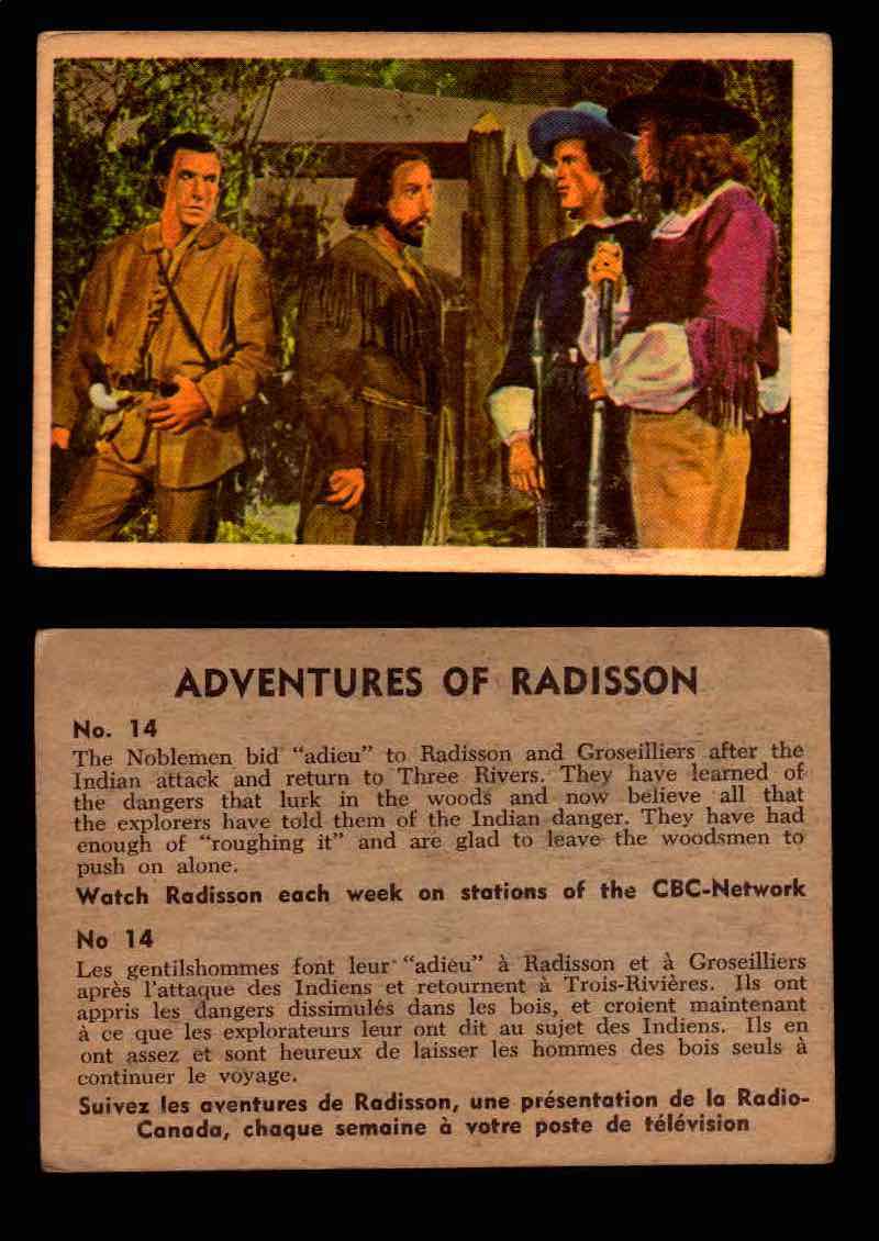 1957 Adventures of Radisson (Tomahawk) TV Vintage Card You Pick Singles #1-50 #14  - TvMovieCards.com