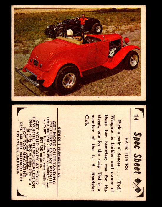 1965 Donruss Spec Sheet Vintage Hot Rods Trading Cards You Pick Singles #1-66 #14  - TvMovieCards.com