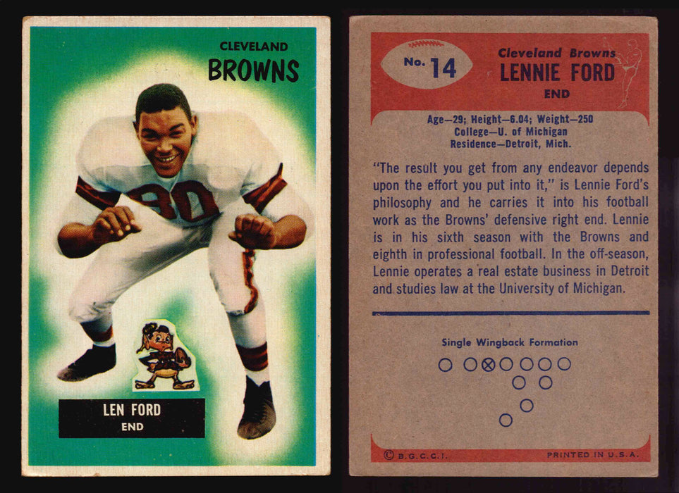 1955 Bowman Football Trading Card You Pick Singles #1-#160 VG/EX #14 Len Ford (R) (HOF)  - TvMovieCards.com