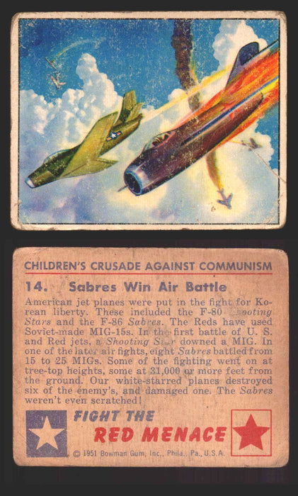 1951 Red Menace Vintage Trading Cards #1-48 You Pick Singles Bowman Gum 14   Sabres Win Air Battle  - TvMovieCards.com