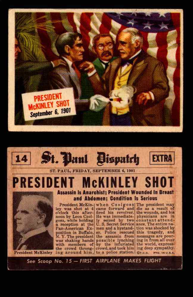 1954 Scoop Newspaper Series 1 Topps Vintage Trading Cards You Pick Singles #1-78 14   President Mckinley Shot  - TvMovieCards.com