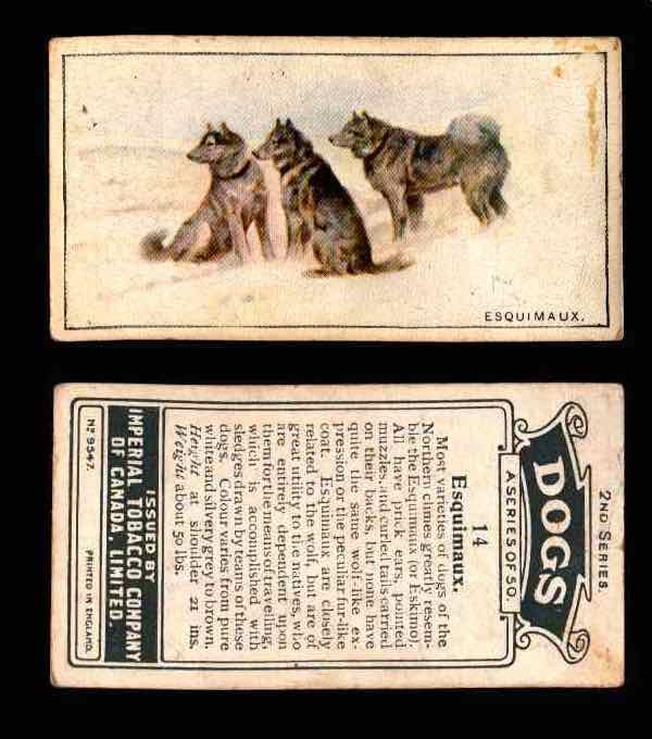 1925 Dogs 2nd Series Imperial Tobacco Vintage Trading Cards U Pick Singles #1-50 #14 Esquimaux  - TvMovieCards.com