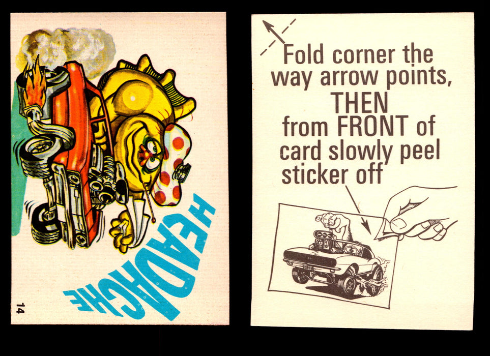 Fabulous Odd Rods Vintage Sticker Cards 1973 #1-#66 You Pick Singles #14   Headache  - TvMovieCards.com