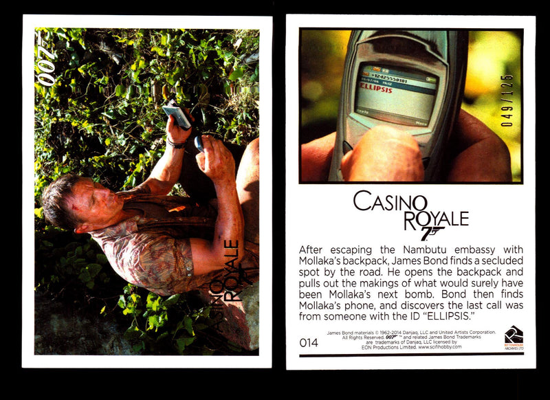 James Bond Archives 2014 Casino Royal Gold Parallel Card You Pick Number #14  - TvMovieCards.com