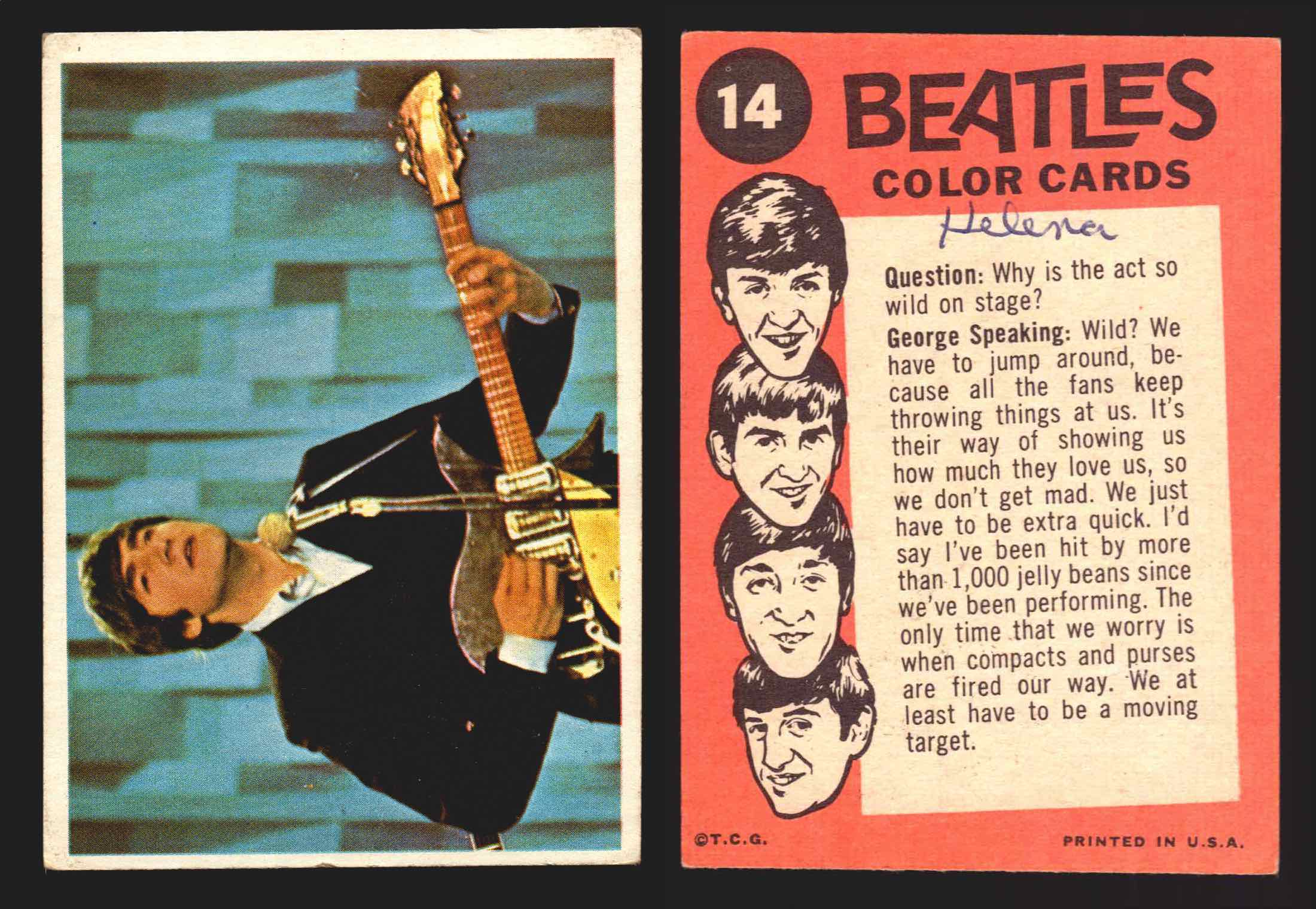 Beatles Color Topps 1964 Vintage Trading Cards You Pick Singles #1