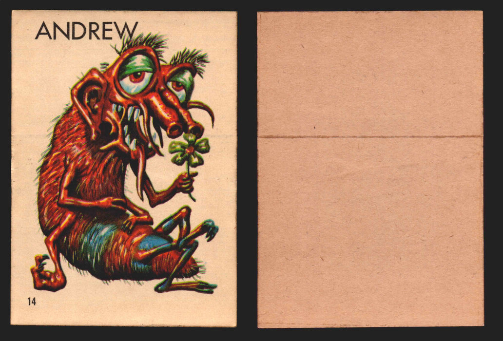 1965 Ugly Stickers Topps Trading Card You Pick Singles #1-44 with Variants #14 Andrew  - TvMovieCards.com