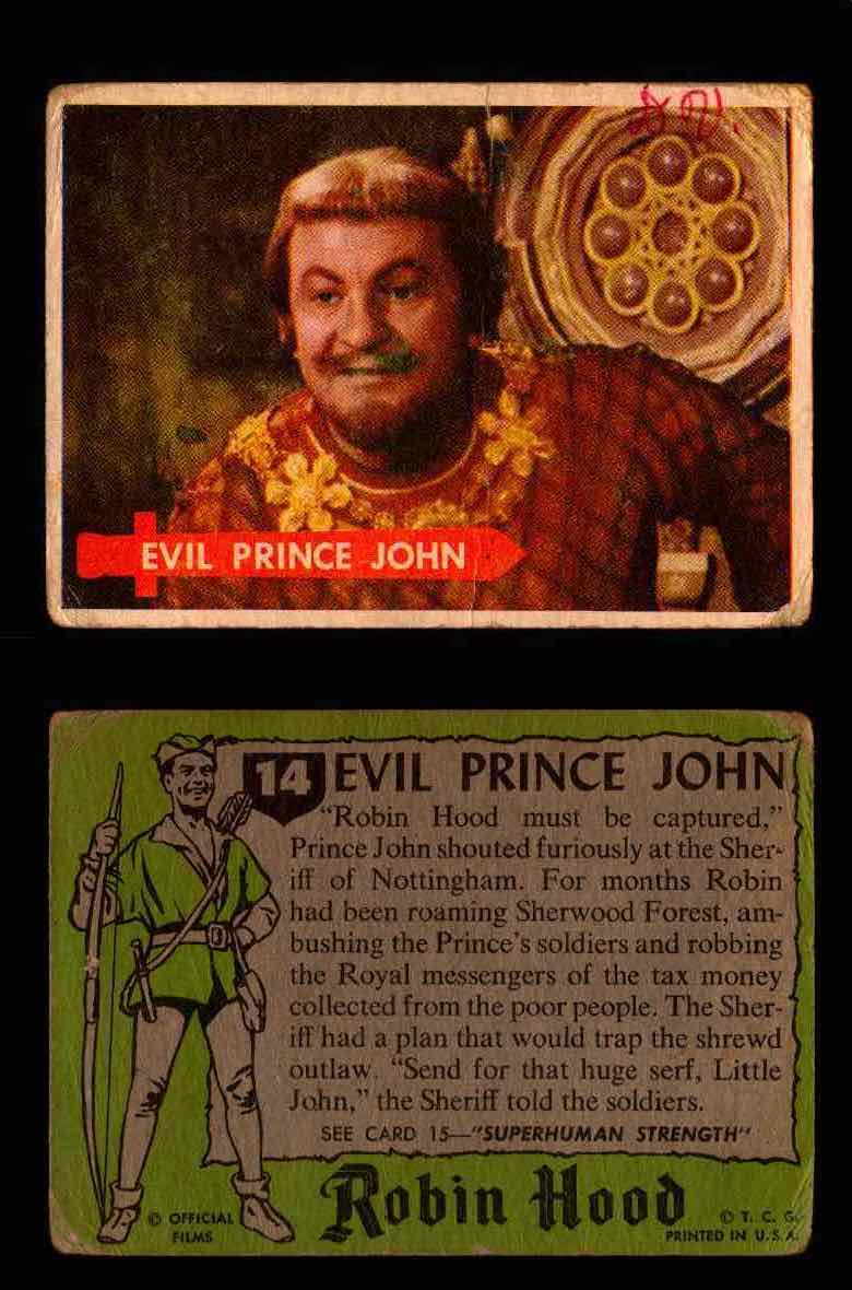 1957 Robin Hood Topps Vintage Trading Cards You Pick Singles #1-60 #14  - TvMovieCards.com