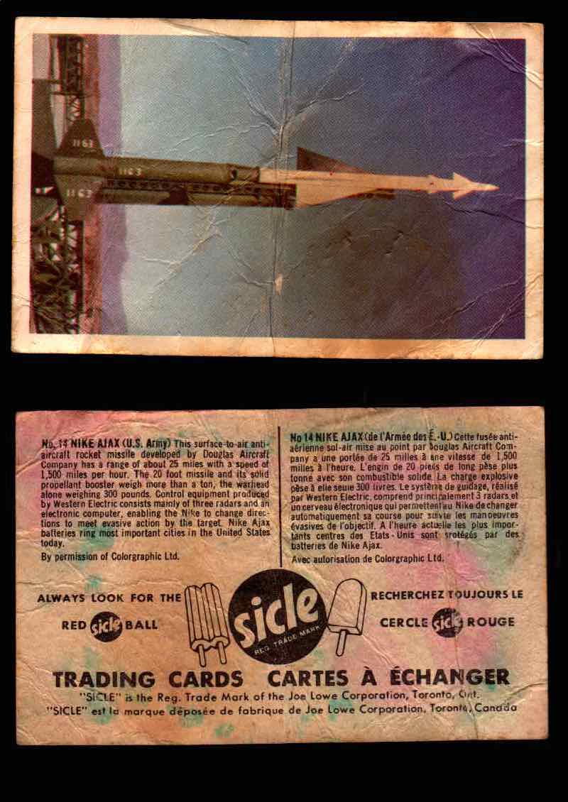 1959 Sicle Aircraft & Missile Canadian Vintage Trading Card U Pick Singles #1-25 #14 Nike Ajax  - TvMovieCards.com
