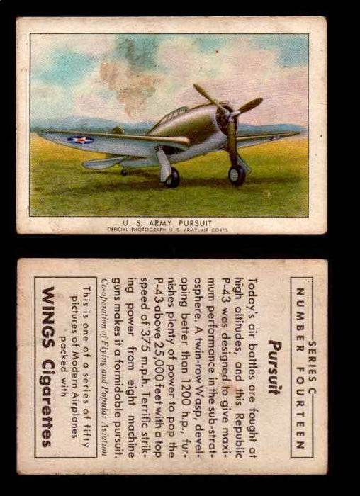 1942 Modern American Airplanes Series C Vintage Trading Cards Pick Singles #1-50 14	 	U.S. Army Pursuit  - TvMovieCards.com