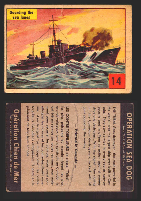 1954 Parkhurst Operation Sea Dogs You Pick Single Trading Cards #1-50 V339-9 14 Guarding the Sea Lanes  - TvMovieCards.com