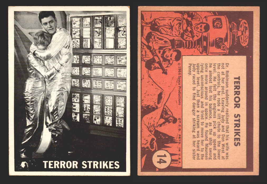 1966 Lost In Space Topps Vintage Trading Card #1-55 You Pick Singles #	 14   Terror Strikes  - TvMovieCards.com