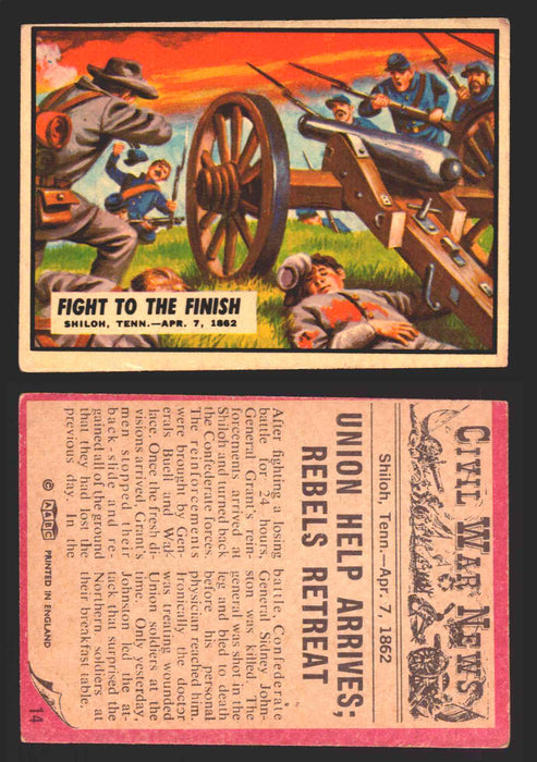 Civil War News Vintage Trading Cards A&BC Gum You Pick Singles #1-88 1965 14   Fight to the Finish  - TvMovieCards.com