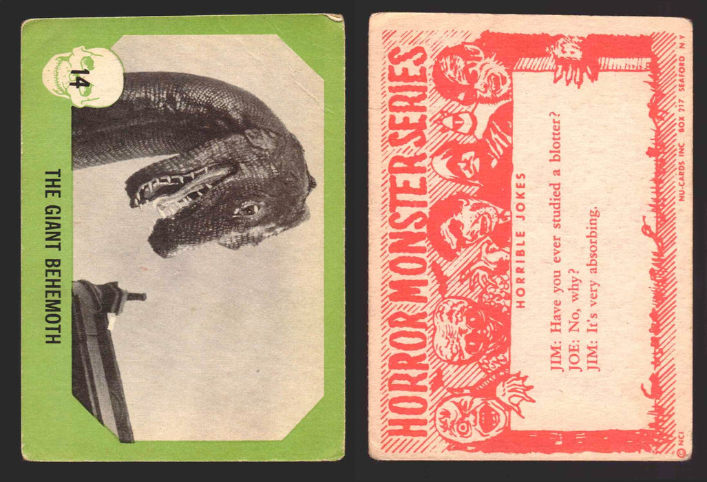 1961 Horror Monsters Series 1 Green Trading Card You Pick Singles #1-66 NuCard #	 14   The Giant Behemoth  - TvMovieCards.com