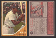 1962 Topps Baseball Trading Card You Pick Singles #1-#99 VG/EX #	14 Bill White - St. Louis Cardinals (creased)  - TvMovieCards.com