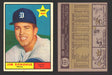 1961 Topps Baseball Trading Card You Pick Singles #100-#199 VG/EX #	151 Jim Donohue - Detroit Tigers  - TvMovieCards.com