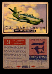 1953 Wings Topps TCG Vintage Trading Cards You Pick Singles #101-200 #151  - TvMovieCards.com