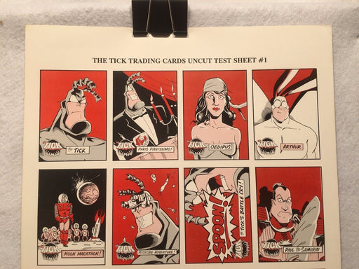 The Tick Trading Cards UNCUT 16 CARD SHEET Small Poster Size Comic Images 1997   - TvMovieCards.com