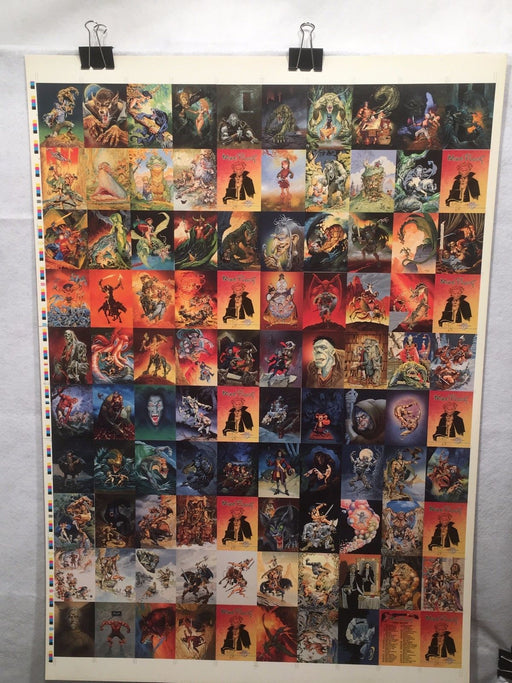 Mike Ploog Fantasy Art Trading Cards UNCUT 100 CARD SHEET Poster Size FPG 1994   - TvMovieCards.com