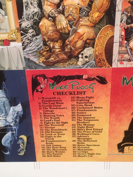Mike Ploog Fantasy Art Trading Cards UNCUT 100 CARD SHEET Poster Size FPG 1994   - TvMovieCards.com