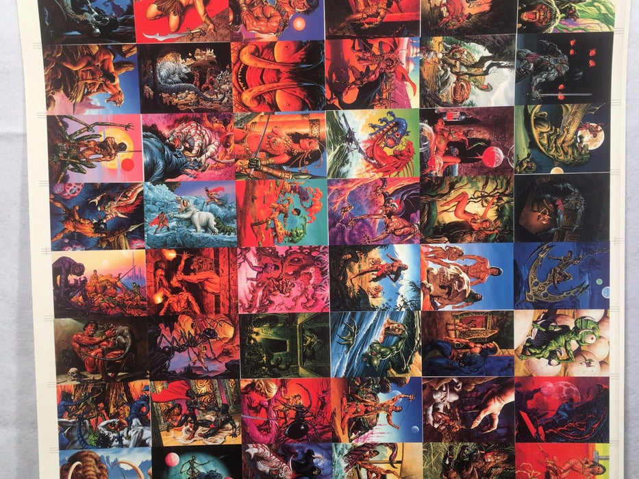 Joe Jusko Two Fantasy Art Trading Cards UNCUT 60 CARD SHEET Poster Size FPG   - TvMovieCards.com