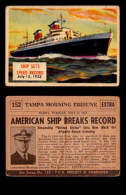 1954 Scoop Newspaper Series 2 Topps Vintage Trading Cards U Pick Singles #78-156 152   Ship Sets Speed Record  - TvMovieCards.com