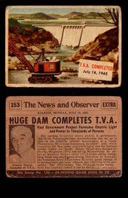1954 Scoop Newspaper Series 2 Topps Vintage Trading Cards U Pick Singles #78-156 153   T.V.A. Completed  - TvMovieCards.com