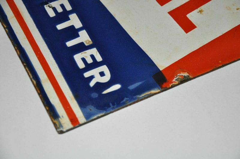 Rare Red Indian Aviation Motor Oil Rack Double sided Porcelain Sign 12" x 14"   - TvMovieCards.com