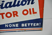 Rare Red Indian Aviation Motor Oil Rack Double sided Porcelain Sign 12" x 14"   - TvMovieCards.com