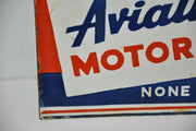 Rare Red Indian Aviation Motor Oil Rack Double sided Porcelain Sign 12" x 14"   - TvMovieCards.com