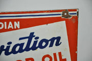 Rare Red Indian Aviation Motor Oil Rack Double sided Porcelain Sign 12" x 14"   - TvMovieCards.com
