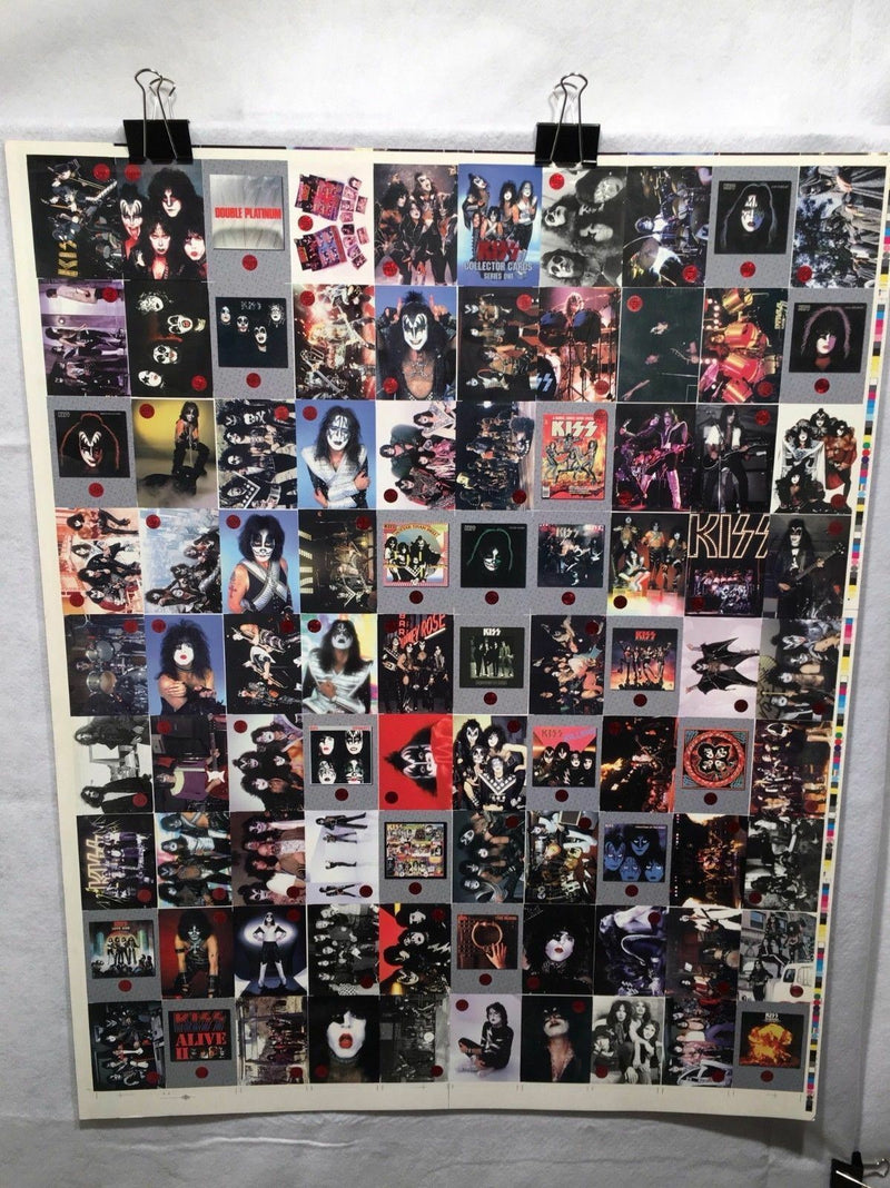 Kiss Trading Cards Series One 1 Red Foil 100 Card Uncut Sheet Poster Size   - TvMovieCards.com