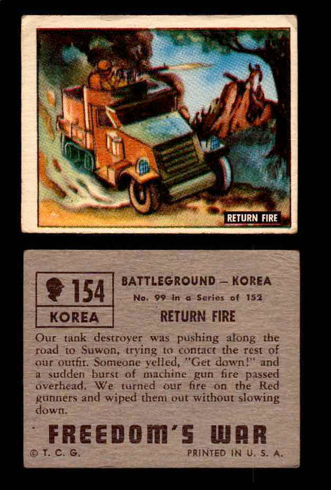 1950 Freedom's War Korea Topps Vintage Trading Cards You Pick Singles #101-203 #154  - TvMovieCards.com
