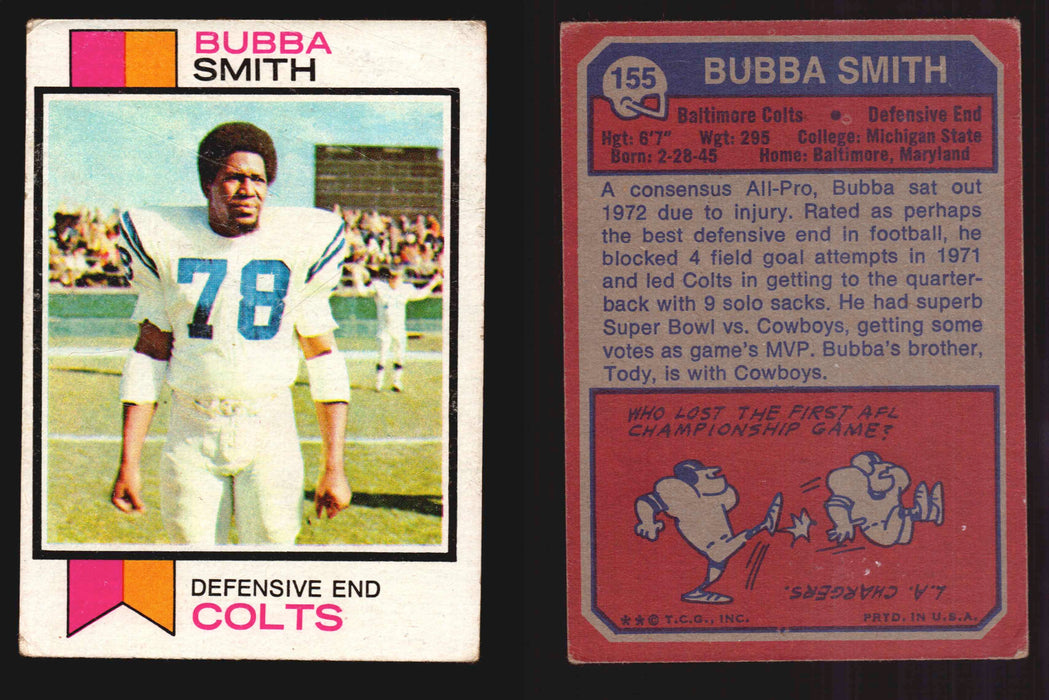 1973 Topps Football Trading Card You Pick Singles #1-#528 G/VG/EX #	155	Bubba Smith  - TvMovieCards.com