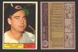 1961 Topps Baseball Trading Card You Pick Singles #100-#199 VG/EX #	155 Johnny Temple - Cleveland Indians  - TvMovieCards.com